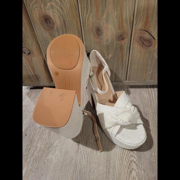 New linen platform sandals - Picture 2 of 2